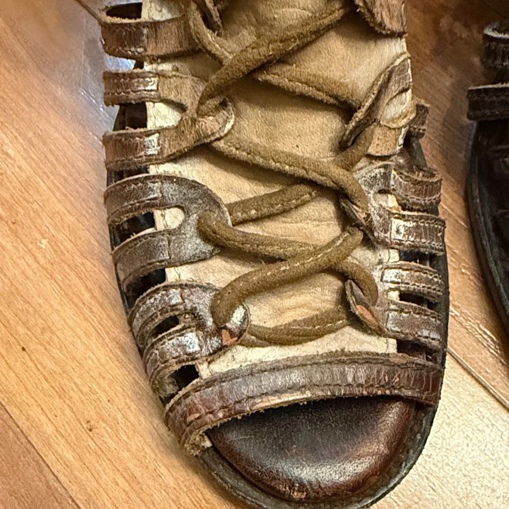 Freebird Brown Strappy Gladiator Sandals - Picture 2 of 6